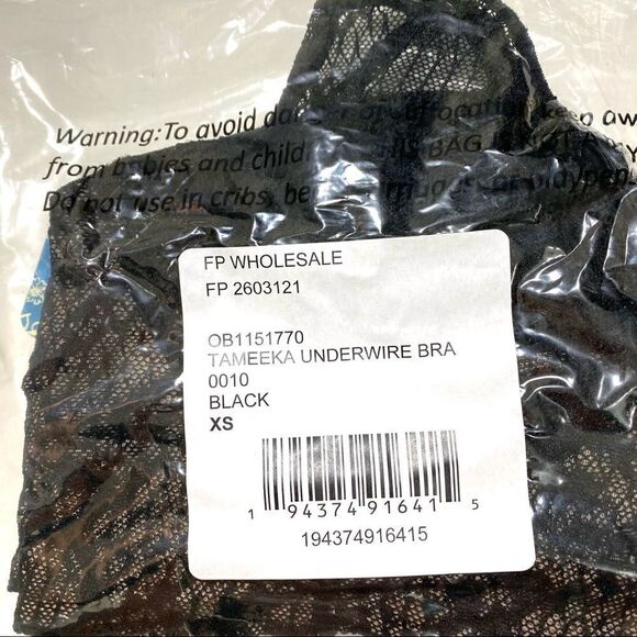 Free People Tameeka Underwire Bra Black XS - Picture 7 of 7